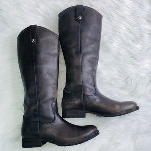 Frye Melissa Button Lug Tall Boot Dark Brown